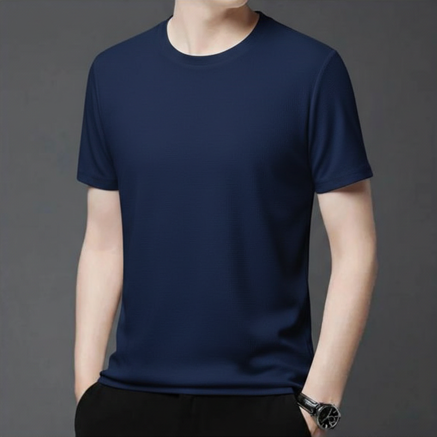 Premium Cotton T-Shirt for Men – Navy Blue | Regular Fit Casual Wear