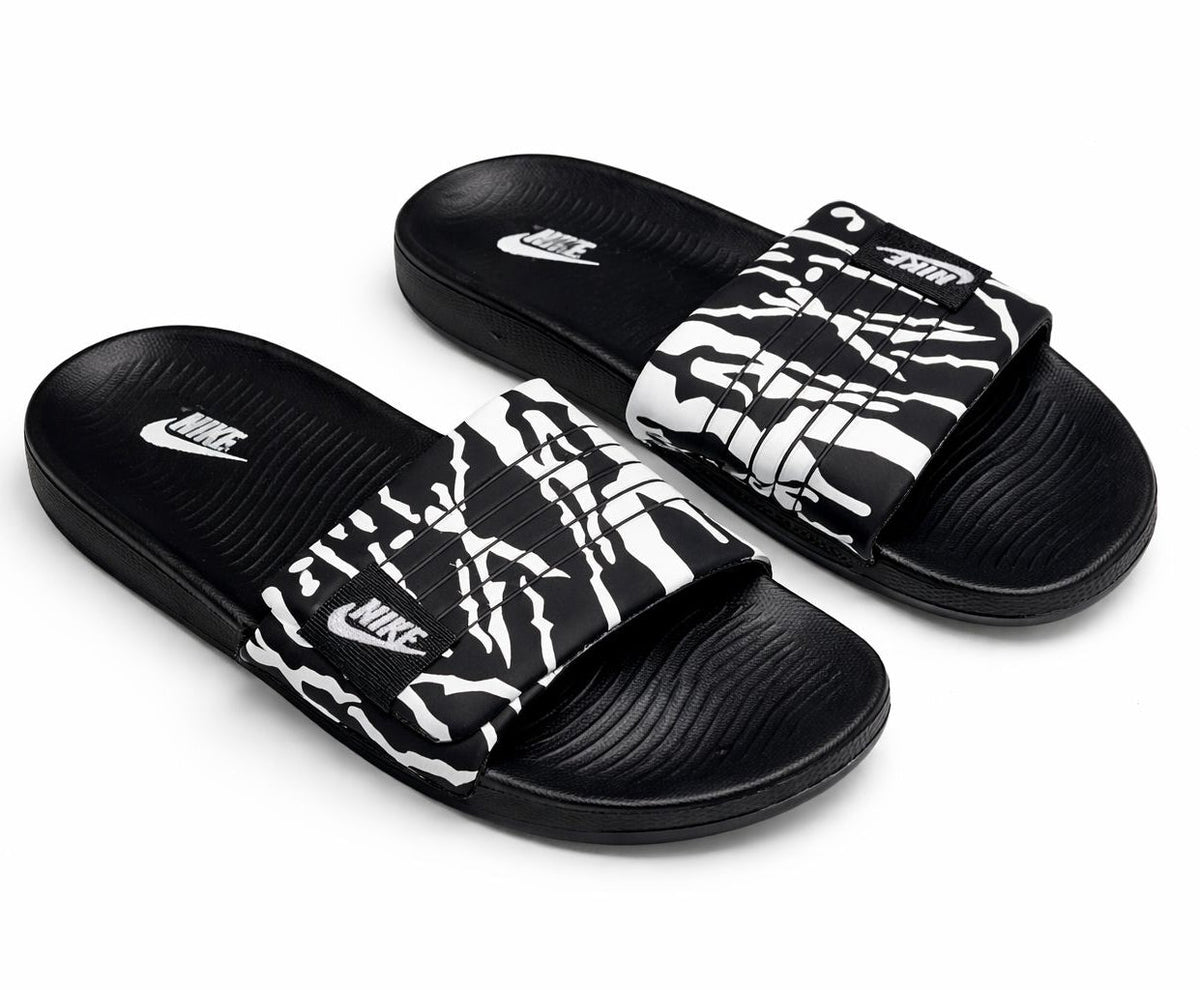 Nike Commando Design Adjustable Strap Slippers | Green with Neon Green Patterns