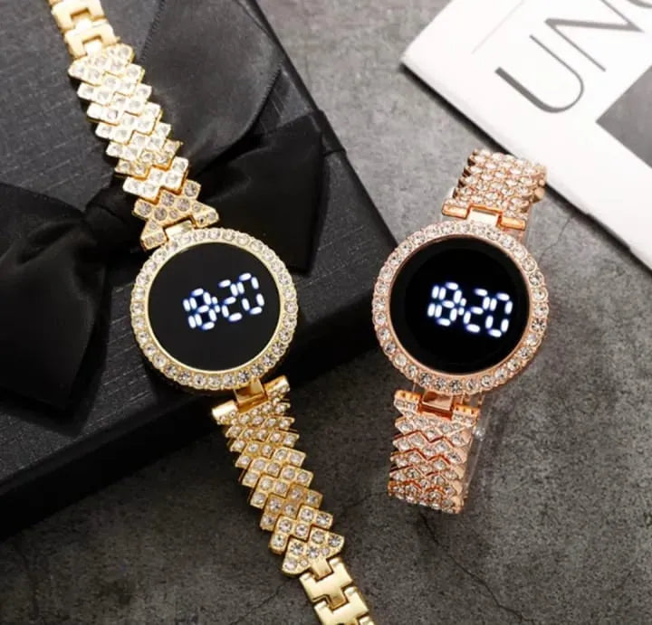 Diamond Touch Screen LED Round Shape Watch (For Women)