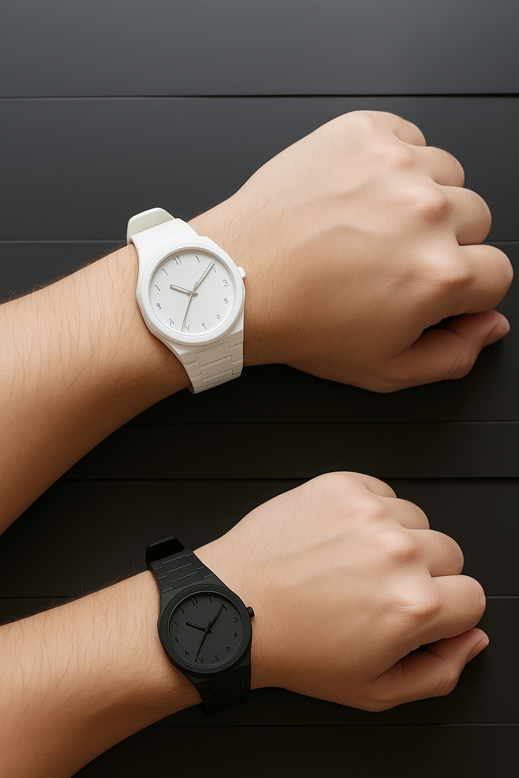 Pack of 2 Arabic Aura Watches – Black & White