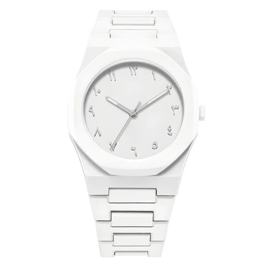 Arabic Aura White Watch – Modern & Stylish