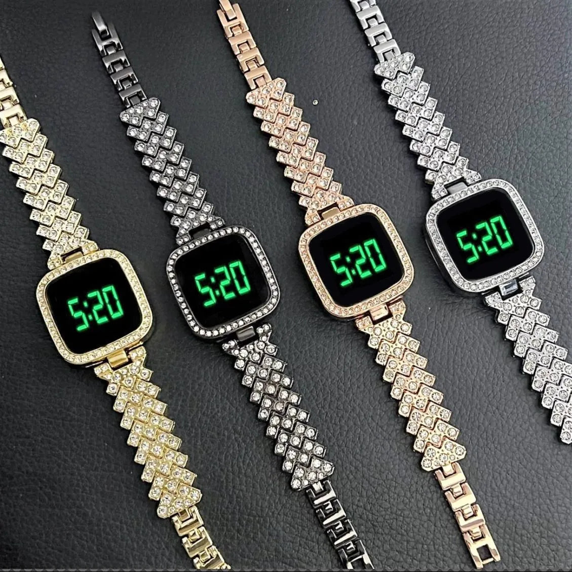 Diamond Touch Screen LED Square Shape Watch (For Women)