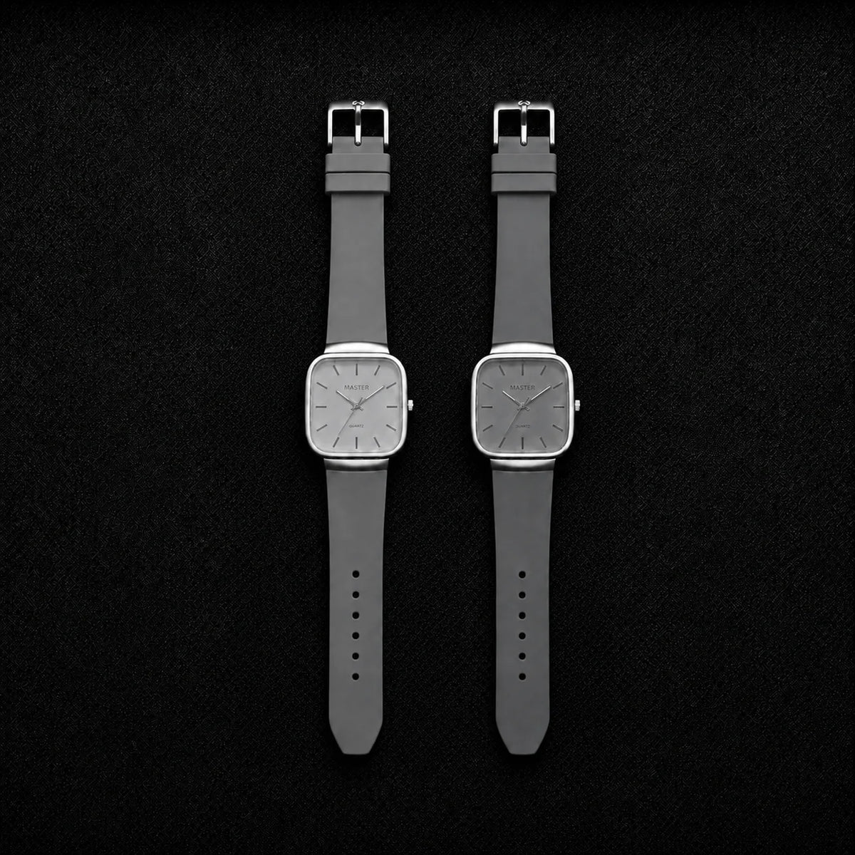 Pack of 2 Master Quartz Silicon Strap Watch | Casual & Formal Wear