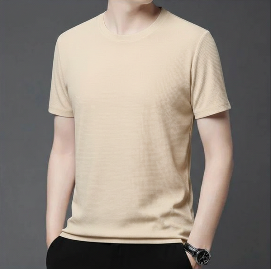 Premium Cotton T-Shirt for Men – Beige | Regular Fit Casual Wear