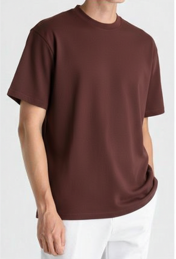 Premium Cotton T-Shirt for Men – Maroon | Regular Fit Casual Wear