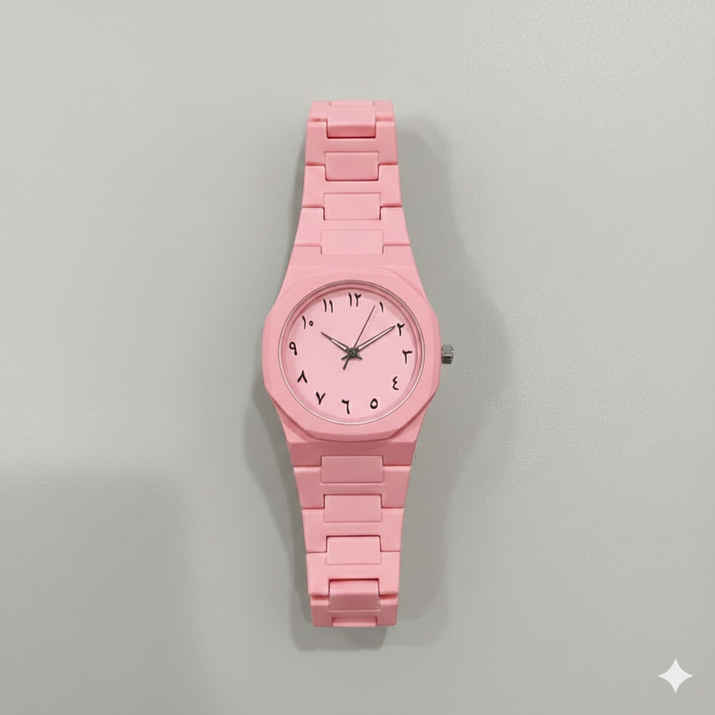 Arabic Aura Pink Watch – Modern & Stylish