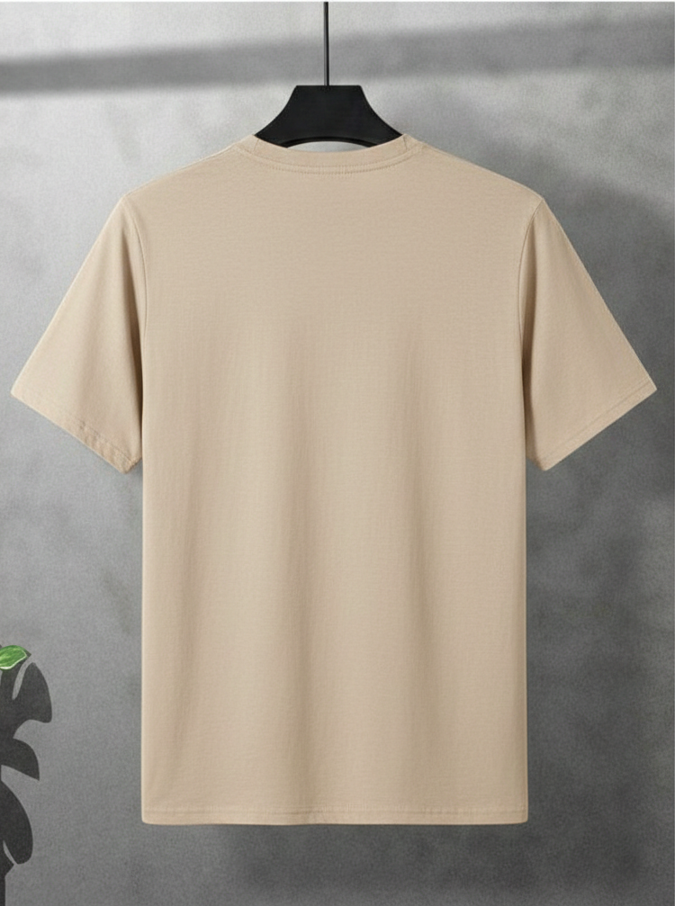 Premium Cotton T-Shirt for Men – Beige | Regular Fit Casual Wear