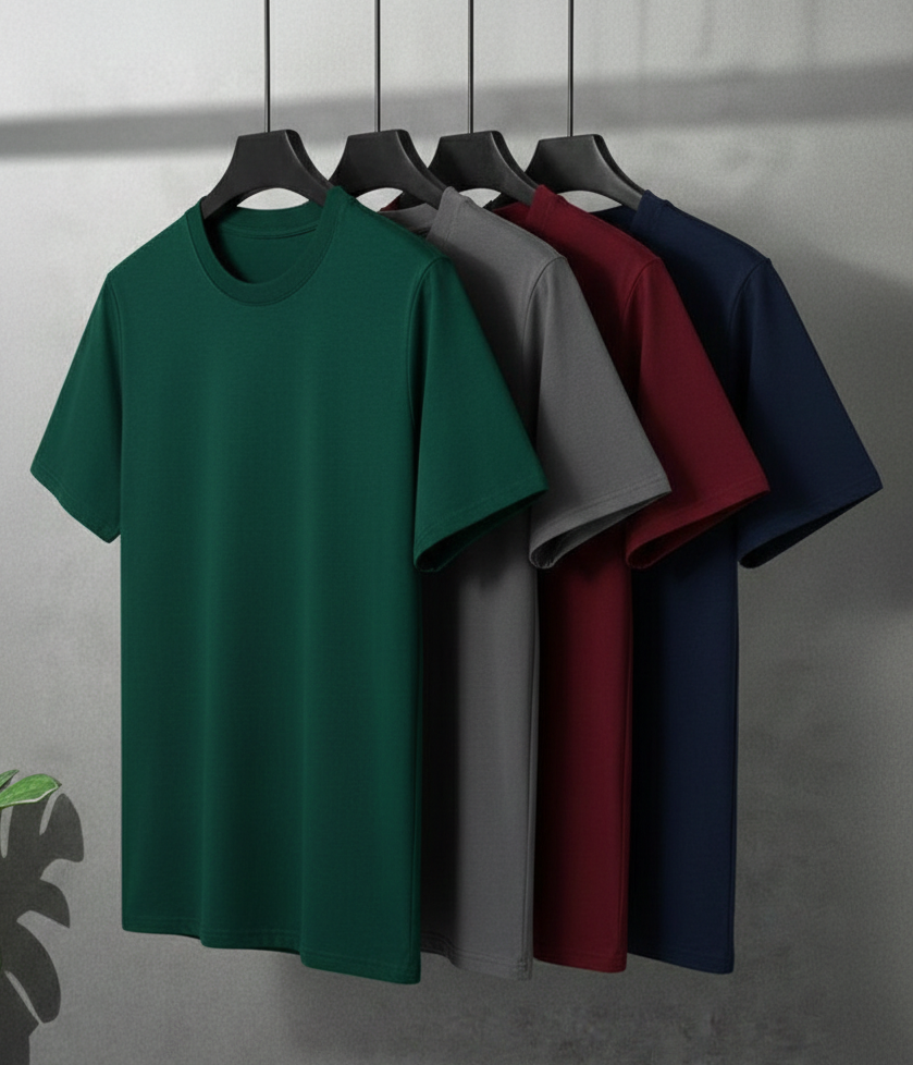 Pack of 4 Premium T-Shirt for Men | Regular Fit Casual Wear