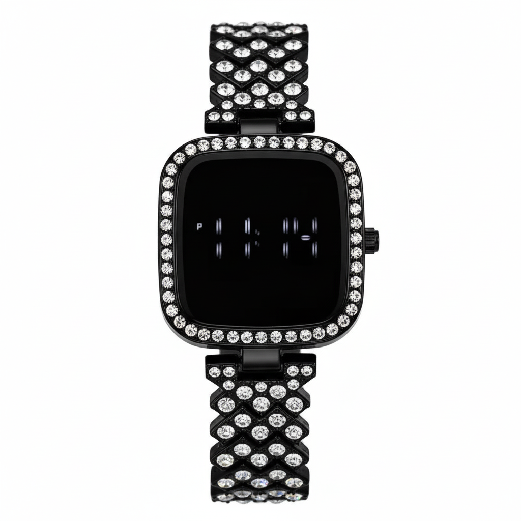 Diamond Touch Screen LED Square Shape Watch (For Women)