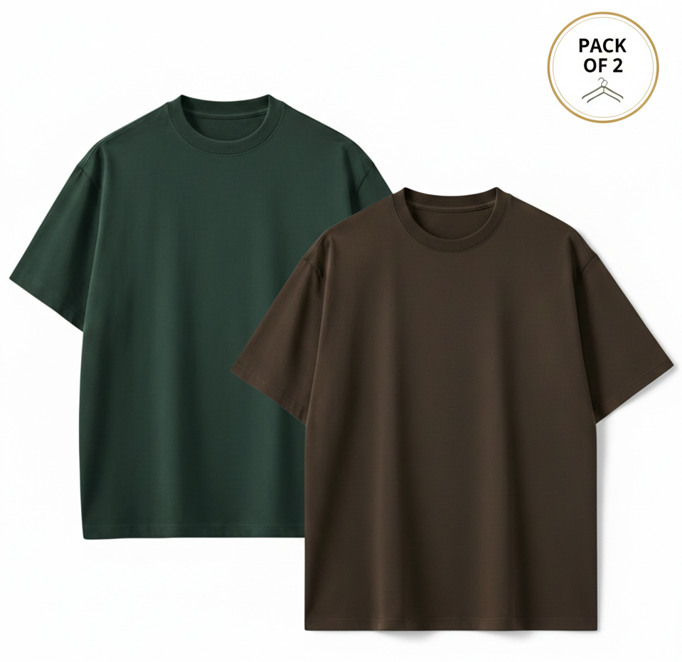 Pack of 2 Premium T-Shirt for Men | Regular Fit Casual Wear