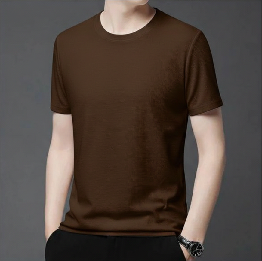 Premium Cotton T-Shirt for Men – Brown | Regular Fit Casual Wear