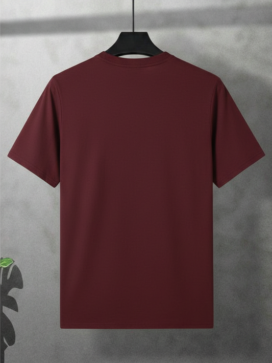 Premium Cotton T-Shirt for Men – Maroon | Regular Fit Casual Wear