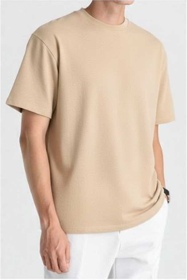 Premium Cotton T-Shirt for Men – Beige | Regular Fit Casual Wear