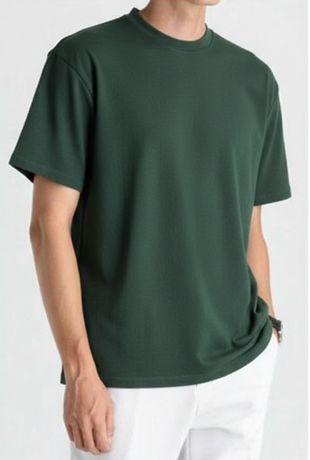 Premium Cotton T-Shirt for Men – Green | Regular Fit Casual Wear