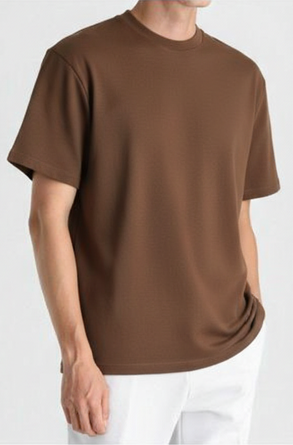 Premium Cotton T-Shirt for Men – Brown | Regular Fit Casual Wear