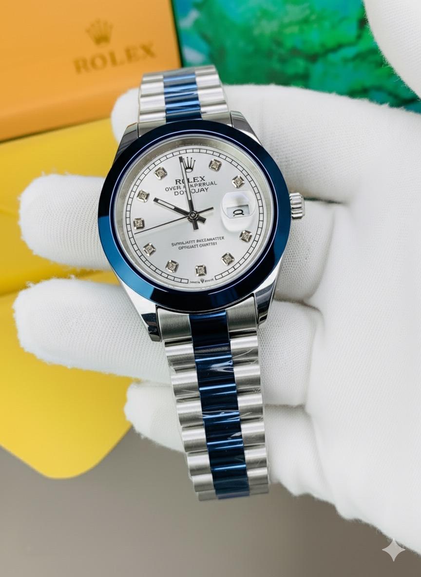 Ro-lex  Jubilee Watch – Mechanical | Blue | Two Tone Steel | Classic Men’s Edition