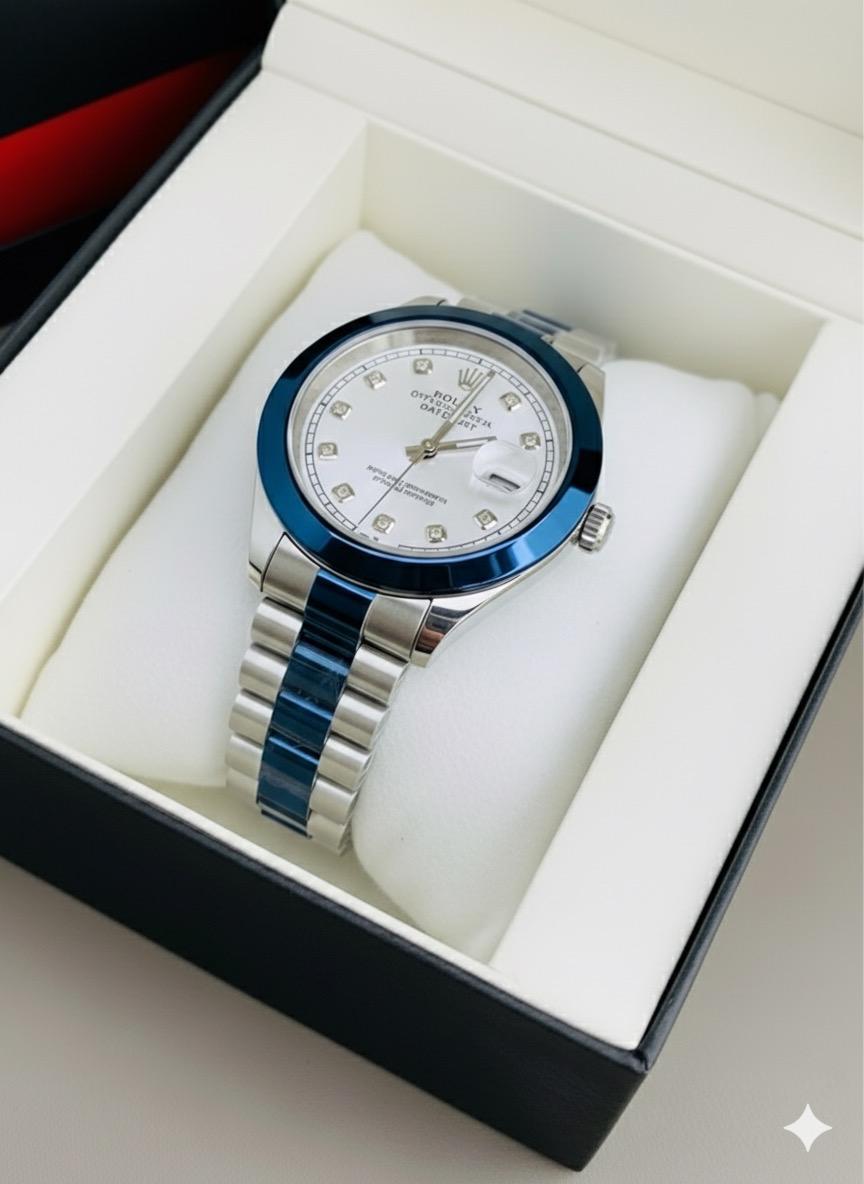 Ro-lex  Jubilee Watch – Mechanical | Blue | Two Tone Steel | Classic Men’s Edition