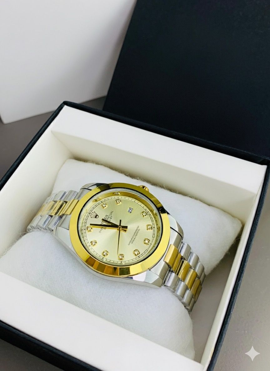 Ro-lex  Jubilee Watch – Mechanical | Golden | Two Tone Steel | Classic Men’s Edition