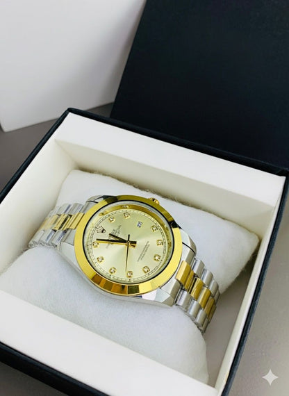 Ro-lex  Jubilee Watch – Mechanical | Golden | Two Tone Steel | Classic Men’s Edition