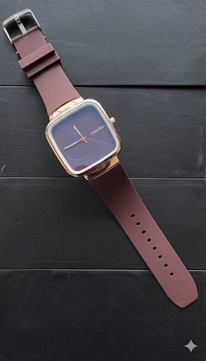 CK Stylish Square Dial Smooth Rubber Strap Watch – Casual | Formal