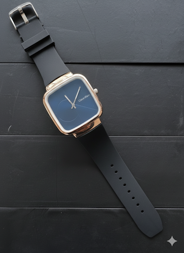 CK Stylish Square Dial Smooth Rubber Strap Watch – Casual | Formal