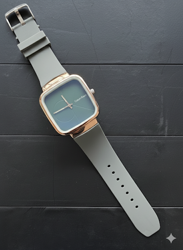 CK Stylish Square Dial Smooth Rubber Strap Watch – Casual | Formal