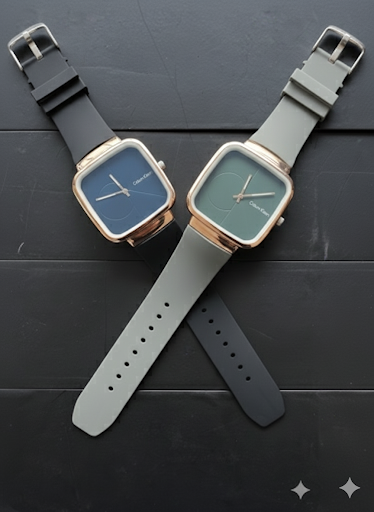 CK Stylish Square Dial Smooth Rubber Strap Watch – Casual | Formal