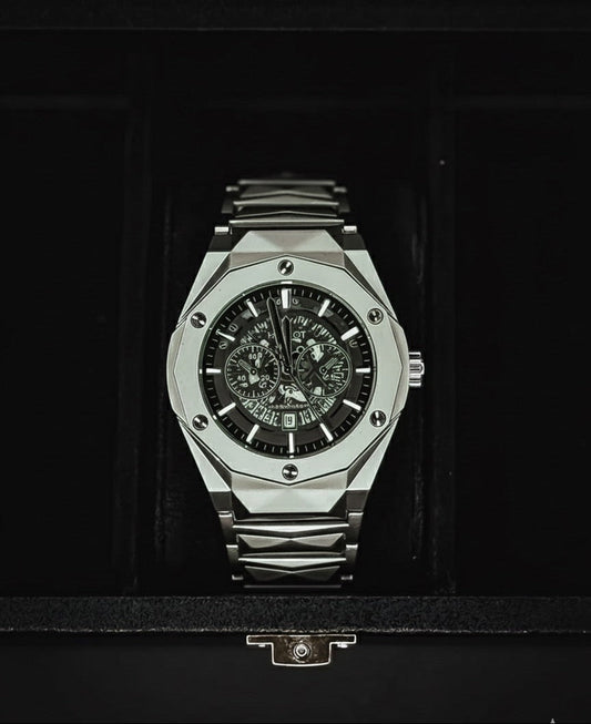 Hublot Diamond Cut Skeleton Watch | (Silver Edition)