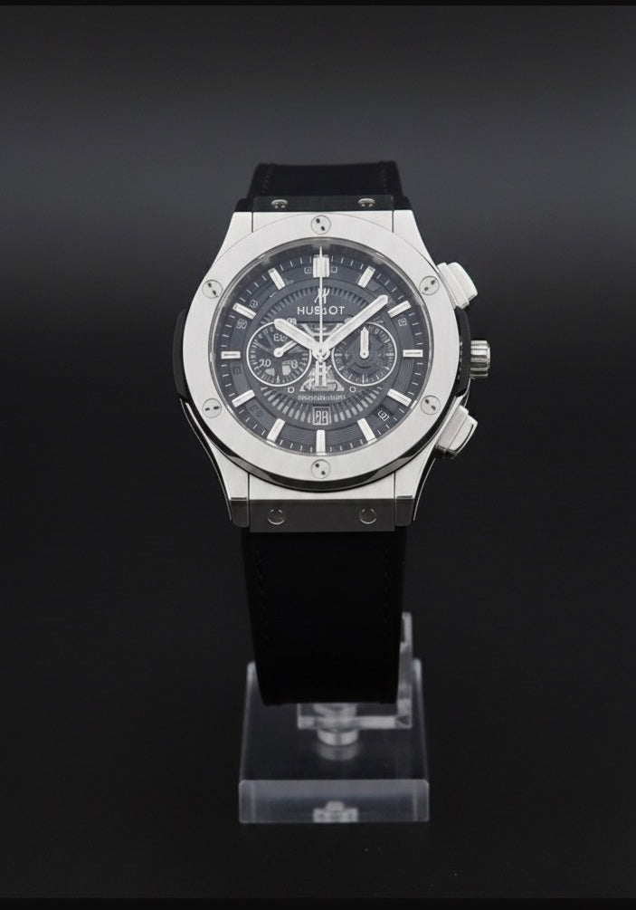 Hublot Luxury Watch for Men – Stylish Black Leather Strap Watch