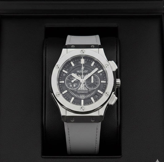Hublot Luxury Watch for Men – Stylish Gray Leather Strap Watch