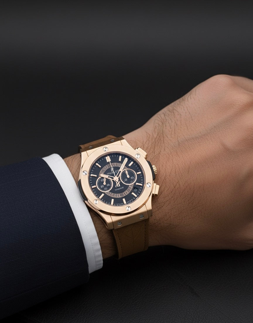 Hublot Luxury Watch for Men – Stylish Brown Leather Strap Watch