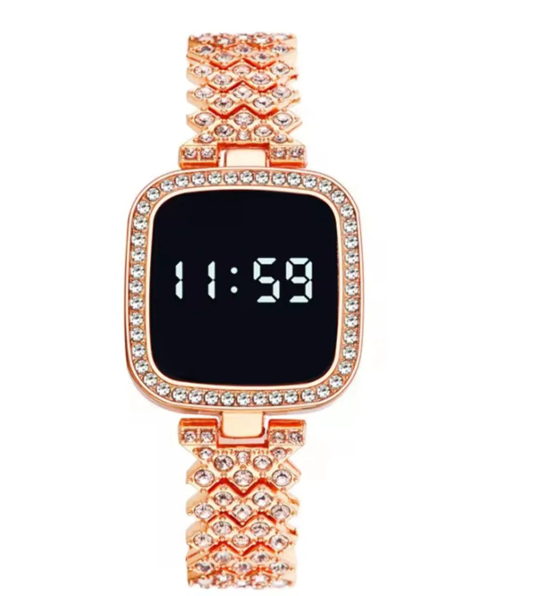 Diamond Touch Screen LED Square Shape Watch (For Women)