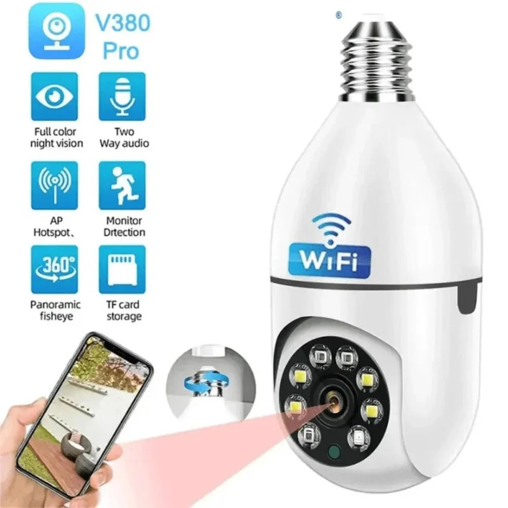 Wireless Bulb Security Camera – Full Color Night Vision & Mobile Monitoring