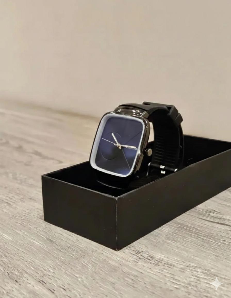 Pack of 2 CK Square Dial Silicone Strap Watch – Casual | Formal