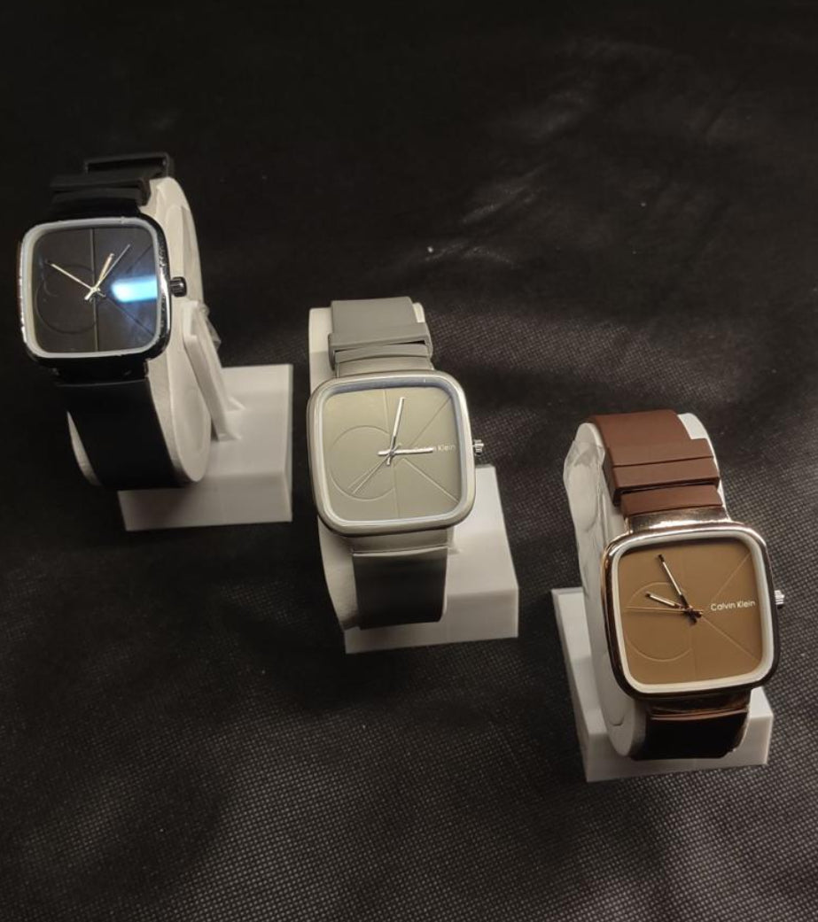 Pack of 2 CK Square Dial Silicone Strap Watch – Casual | Formal