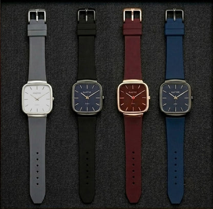 Pack of 5 Master Quartz Silicon Strap Watch | Casual & Formal Wear