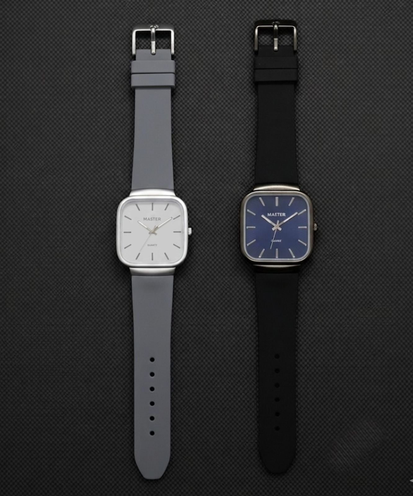 Pack of 2 Master Quartz Silicon Strap Watch | Casual & Formal Wear