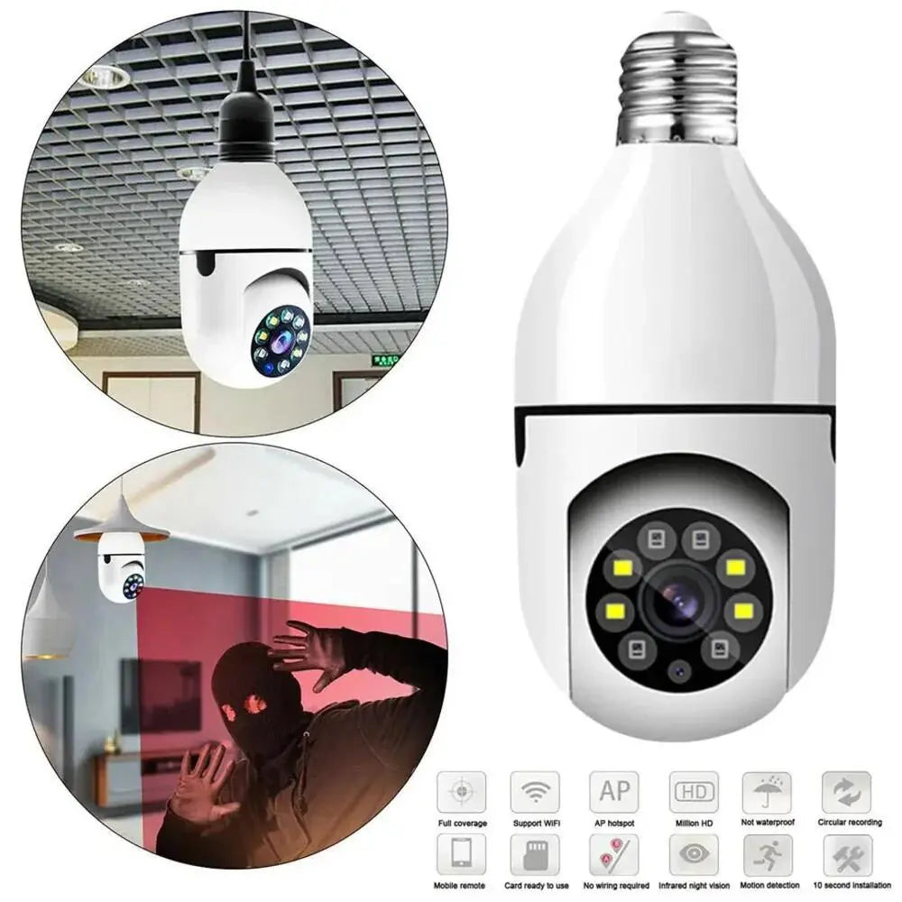 Wireless Bulb Security Camera – Full Color Night Vision & Mobile Monitoring