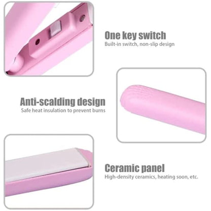Mini Portable Hair Straightener & Curler (Random Colour)