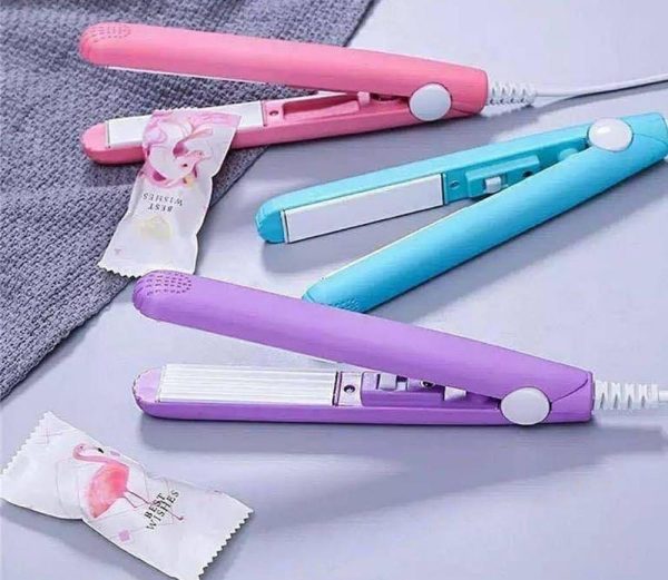 Mini Portable Hair Straightener & Curler (Random Colour)