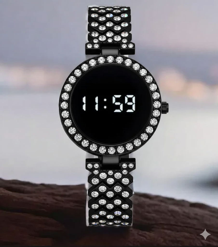 Diamond Touch Screen LED Round Shape Watch (For Women)