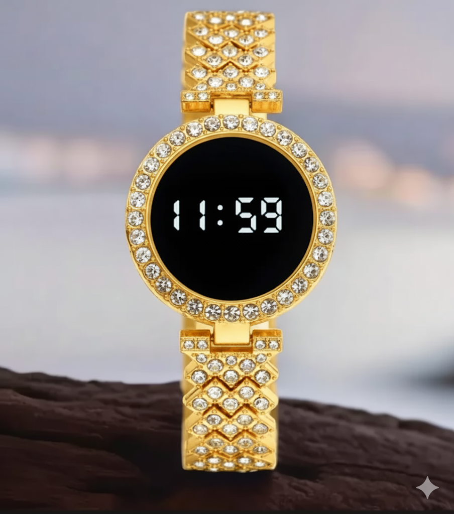 Diamond Touch Screen LED Round Shape Watch (For Women)